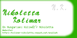 nikoletta kolimar business card